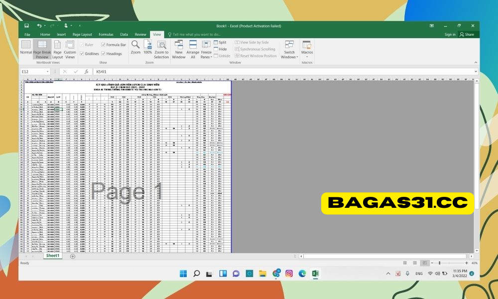 print Excel to fit an A4 page